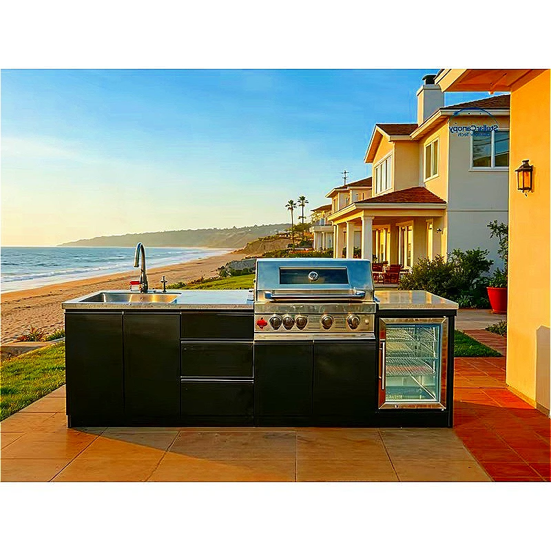 Outdoor Kitchen Utility Cart Rolling Worktable With Gas Burner Storage Drawers Patio Backyard Deck Cooking Station Customized
