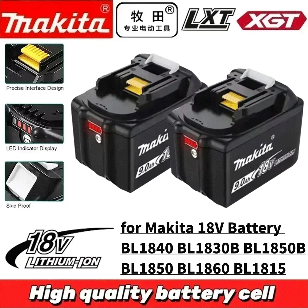 

Makita Original 18V 9Ah Li-Ion Rechargeable 9000mAh Battery 18v drill Replacement 9.0ah Batteries BL1830 BL1840 BL1850 BL1860B