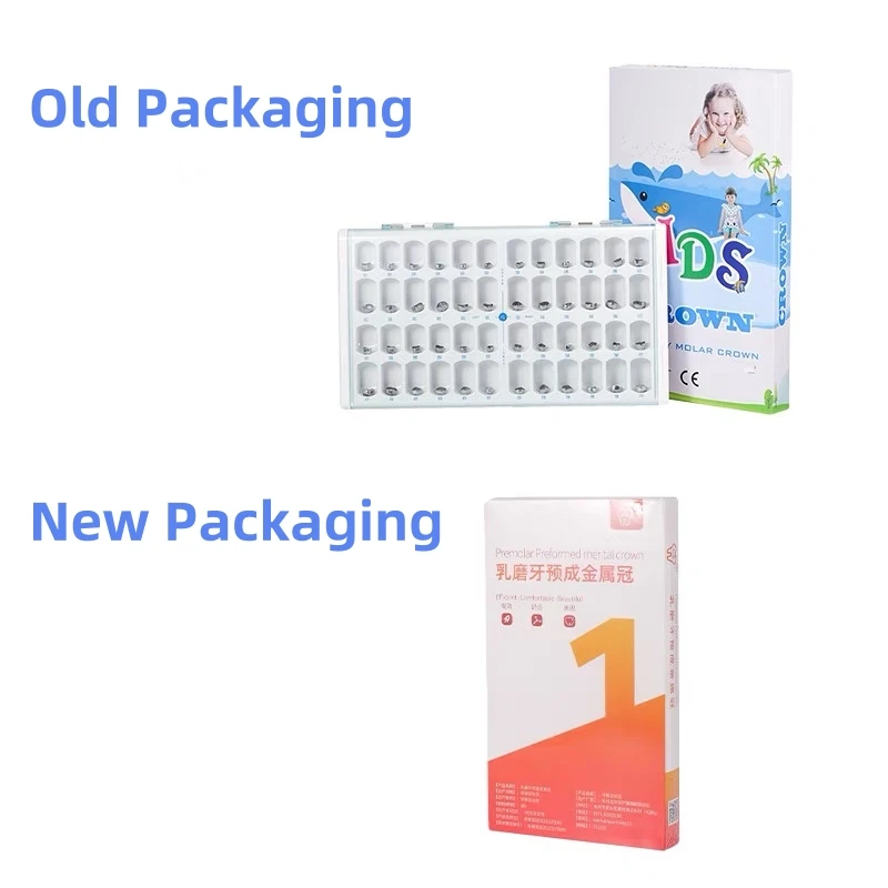 Stainless Steel Dental Molar Teeth Crown Dentistry Orthodontic Teeth Crown Children Temporary Metal Pre-formed Crowns 48Pcs/Box