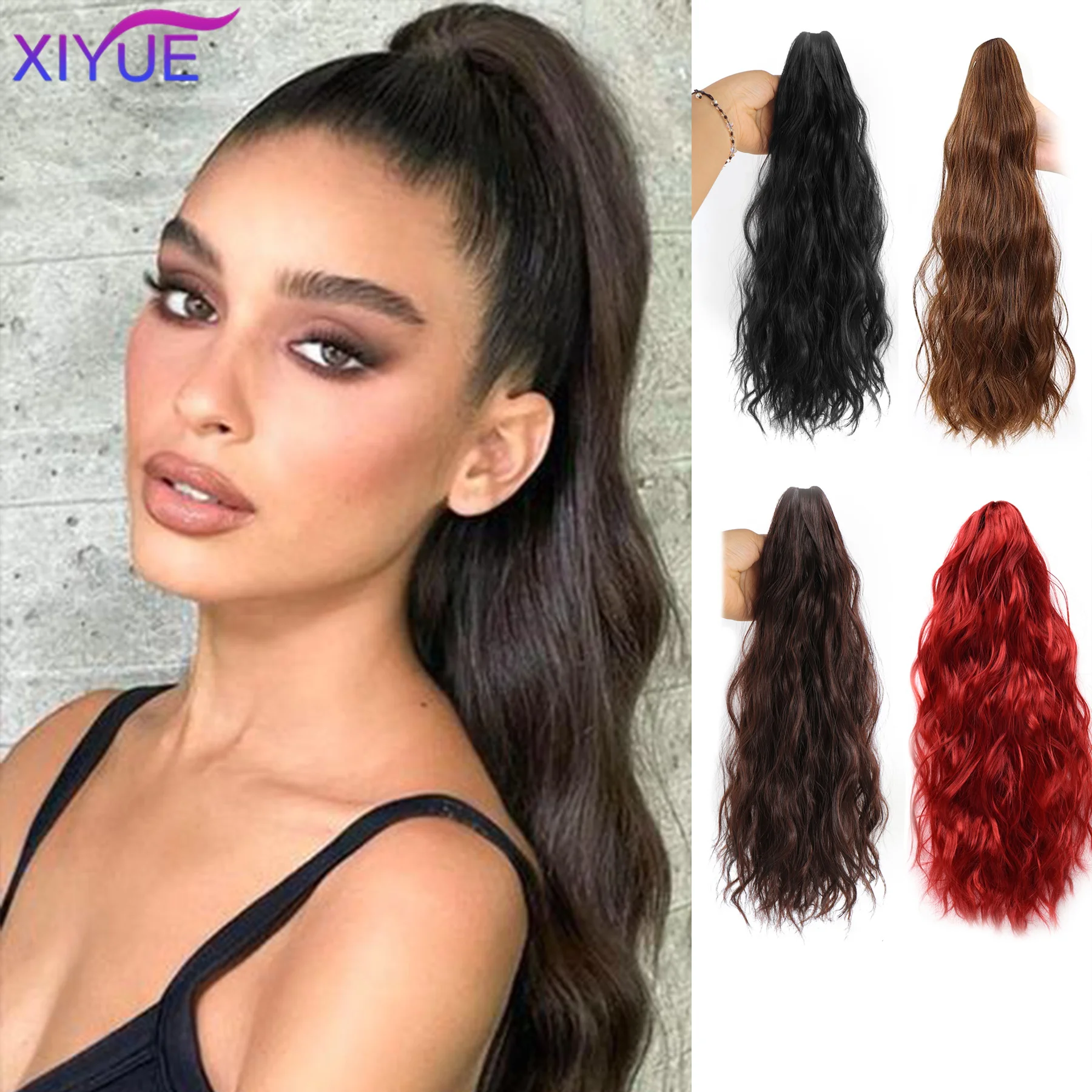 XY Premium Synthetic Curly Claw Clip In Ponytail Daily Use Blonde Short Hairpiece Fluffy Hair Fake Lady Pigtail Hair Extensions