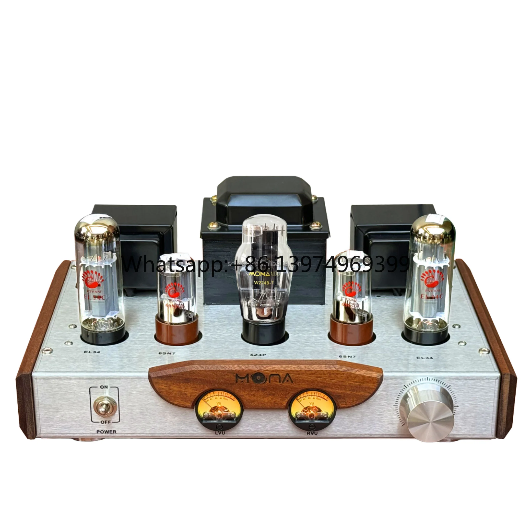 Mona Classic 220V 8W*2 Home HIFI Metal Receiver & Single-Ended Class a GP-EL34 2.0 Tube Amplifier