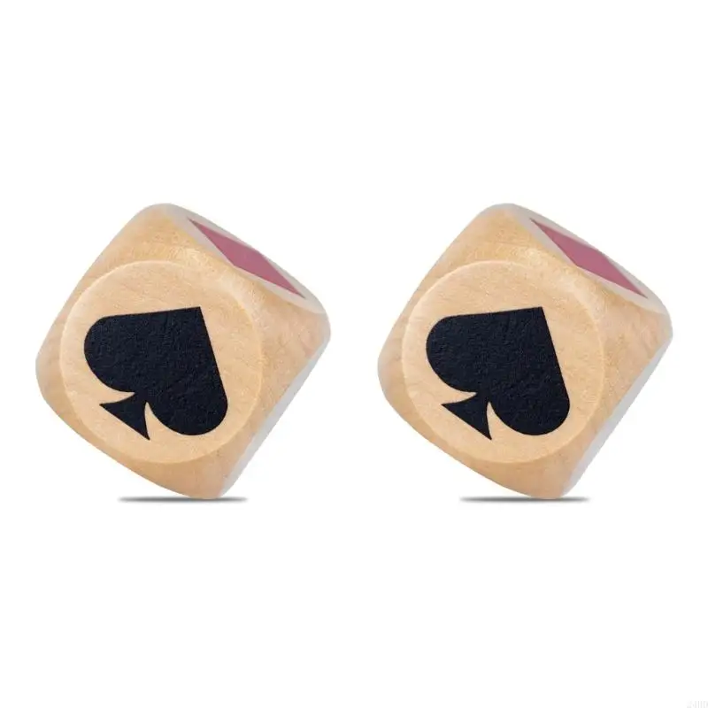 

2Pcs Double trumps Marker Dices Euchre Wooden Cubes Dices Tool Great Gift for Bridge Card Comfortable Grip 24BD