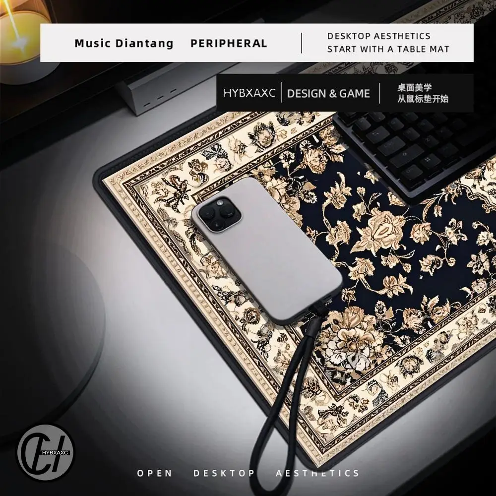 HYBXAXC Mouse Pad Desktop Office Accessories Prayer Rug Persian Carpet Mouse Mat Gamer Computer Desk Accessory Keyboard Company