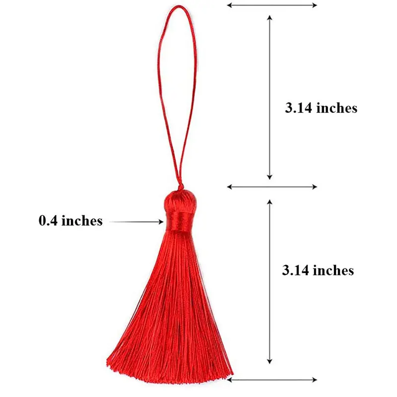 2/5/10 Stück 16cm Große Quasten, Weiche Elegante Handgefertigte Seidenquasten mit Kordelschlaufe, Chinesische Knoten-Quasten für Schmuckherstellung – Detail 7