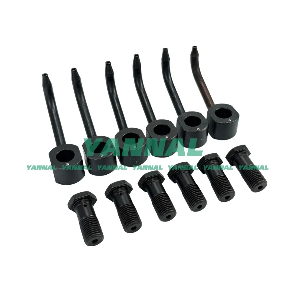 6PCS Oil Nozzle + Screw For Doosan / Develon D1146 Excavator Engine Parts