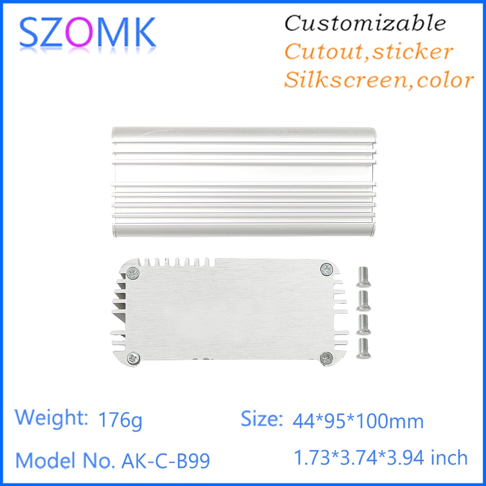 1Pcs szomk aluminum amplifier enclosure pcb project enclosure equipment case extruded aluminium housing diy boxcs
