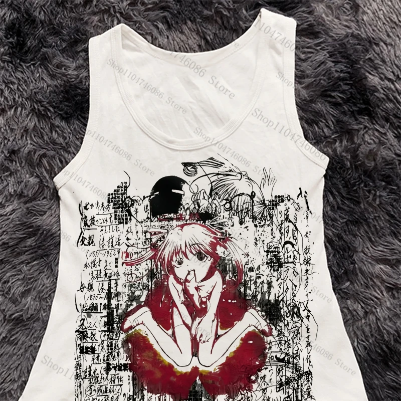 Y2k style Fashion Vintage E-girl Women Clothing Punk Gothic Print Slim Baby Tank Streetwear Aesthetic Printing Women clothing