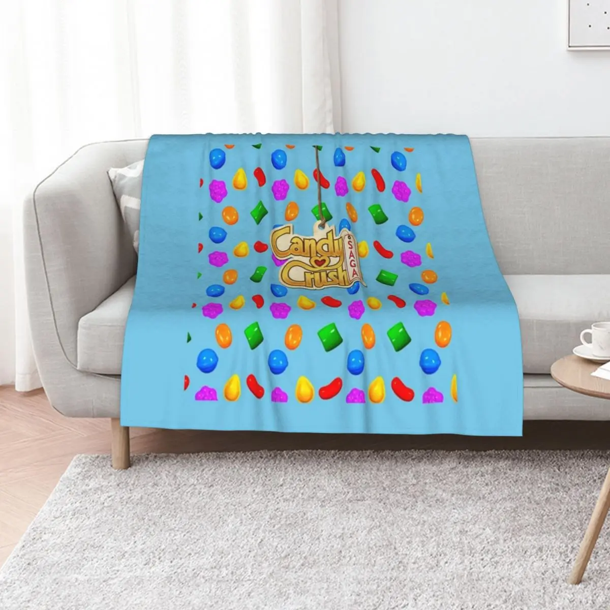 Delicious Candy Crush Throw Blanket Custom Soft Big Summer Single Stuffeds Sofa Throw Blankets