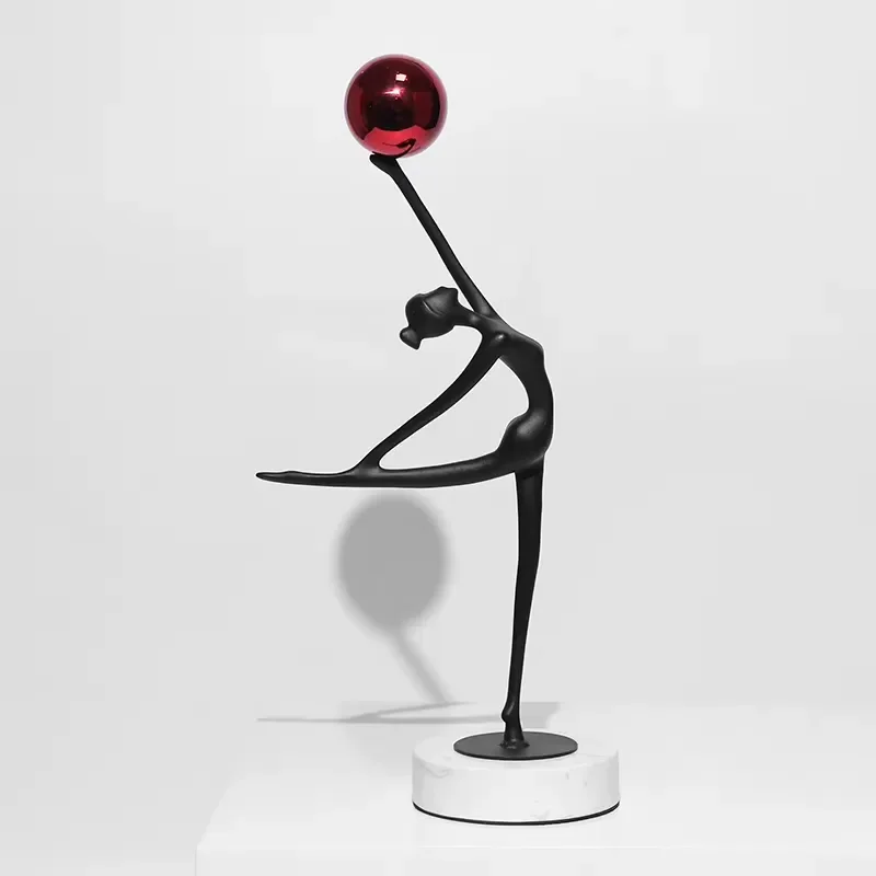 Hot Metal Art Design Hotel Dancer Resin Balloon Figure Sculpture for Girls Room Decoration Factory Direct Sales