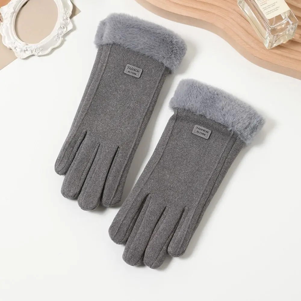 Fleece-Lined Touchscreen Gloves Thick Windproof Thermal Cycling Gloves Touchscreen Full Finger Winter Warm Gloves