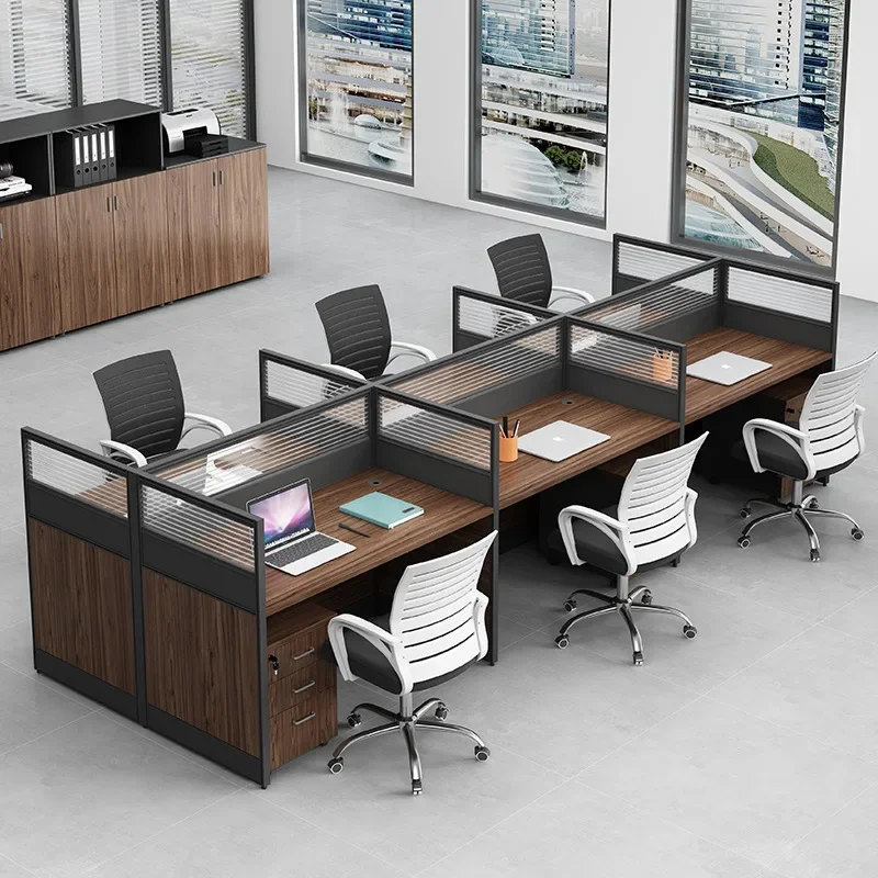 Staff desk, desk and chair combination computer desk, simple office furniture, staff desk, office card space, partition screen