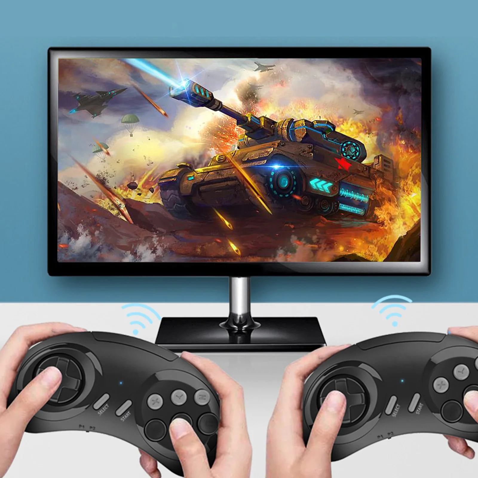 Retro Gaming Console Built-in 5000 Games Retro Game Stick with Dual 2.4G Wireless Controllers Video Game Console for TV