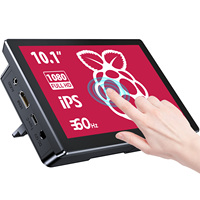 UPERFECT Raspberry Pi 10.1 Inch Touchscreen Display With Rear Housing Cooling Fan Type-C 1280x800 HD IPS LCD Monitor For Ras 4