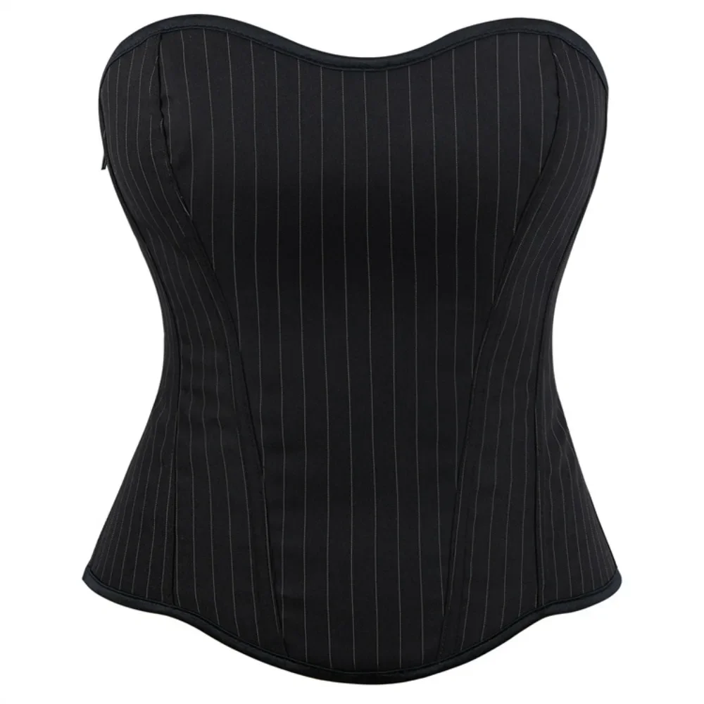 

Женский сексуальный черный полосатый корсет с завышенной талией, бюстье, корсет, офисное женское нижнее белье, топ, корректирующее белье, костюм для вечеринки