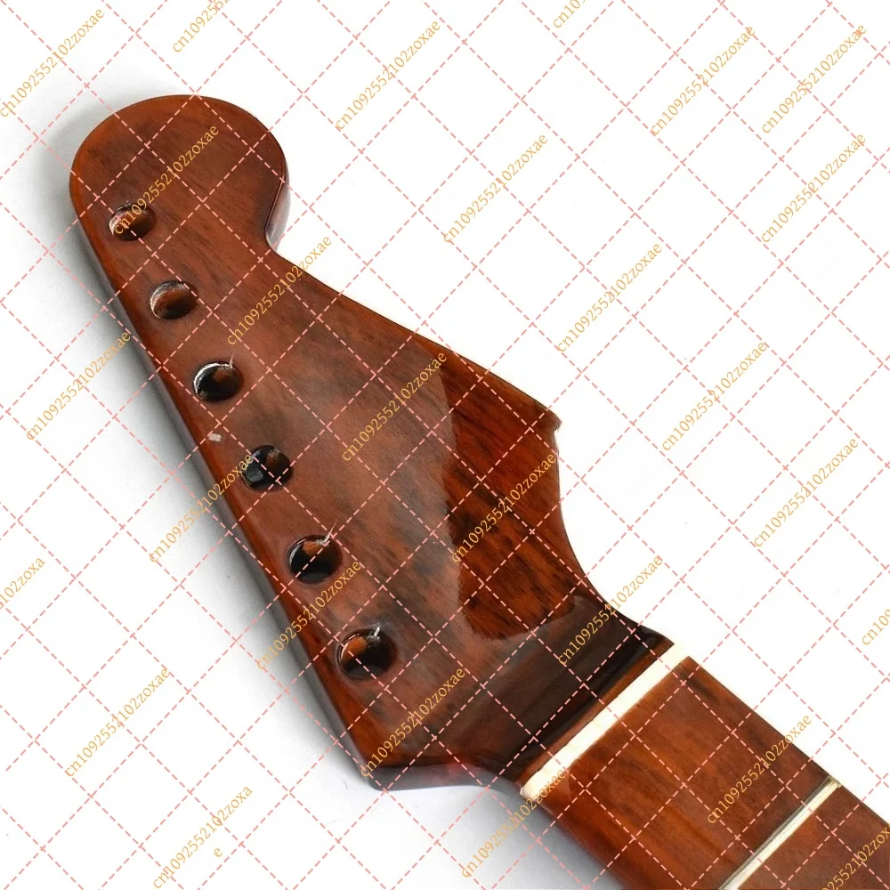 21 Fret Maple Guitar Neck Stained Gloss Finish Pearl Inlay Replacement Part For ST Style 6 String Electric Guitar