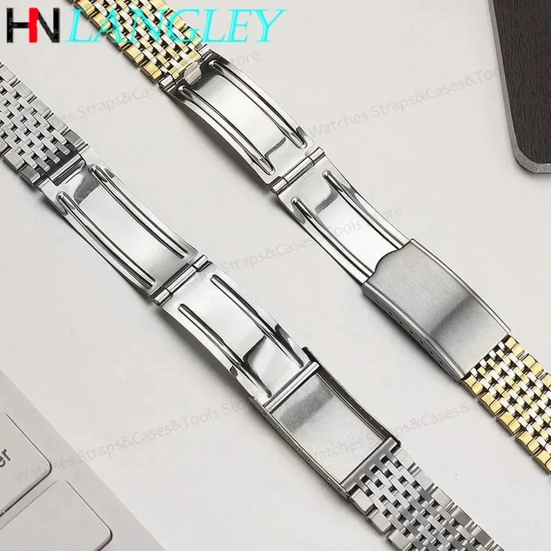 Cinturini per orologi in acciaio inossidabile con estremità curva per Omega per Seamaster Speedmaster 18mm 19mm 20mm Bracciale da uomo con cinturino ultrasottile a nove perline