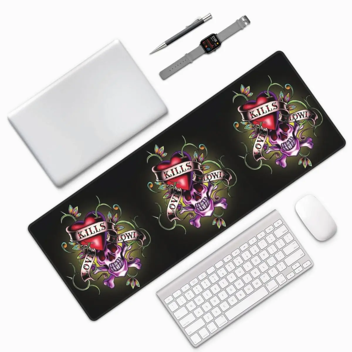 Ed Hardy Love Kills Slowly Large Mouse Pad Computer Keyboard Mouse Mat Gamer PC Laptop Desk Mat Office Accessories Table Mats