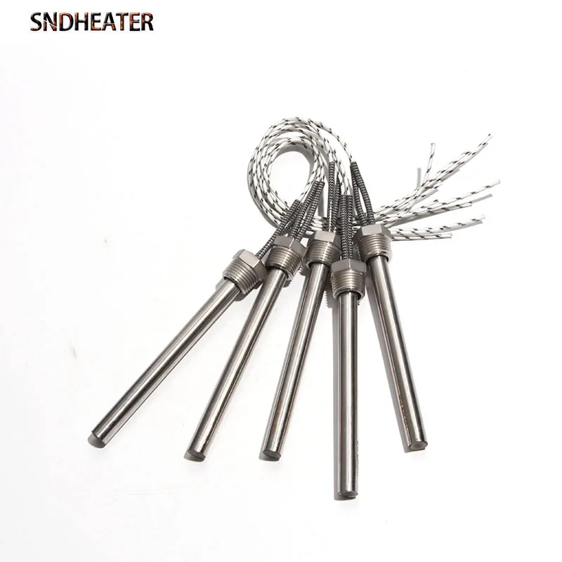 SNDHEATER 1pc 110V 220V 380V DN15/21mm Thread Cartridge Heater Single Head Heat Tube 12x100-200mm 300-1000W for Plastic Molding