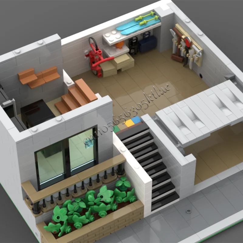 ชุดตัวต่อบล็อกสร้างสรรค์ 3031 ชิ้น รุ่นบ้านพักอาศัยหรูหราสไตล์โมเดิร์น พร้อมวิวถนน ของเล่นประกอบเองสำหรับเด็ก ของขวัญวันหยุด