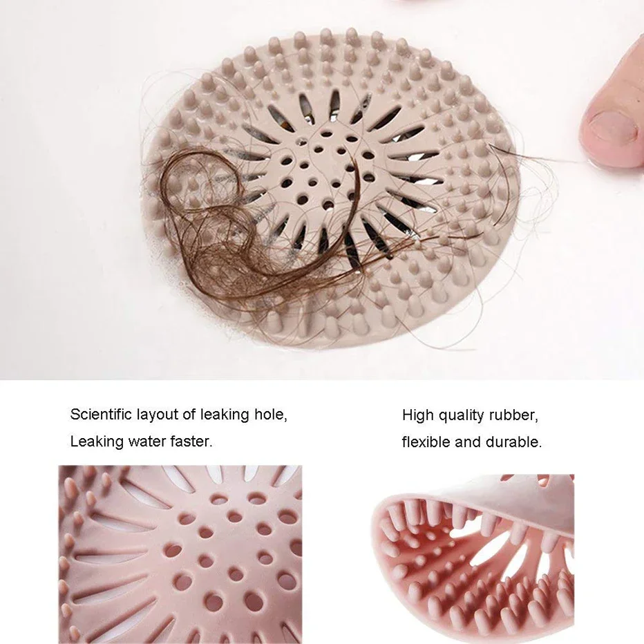 Hair Filter Sink Anti-blocking Strainer Bathtub Shower Floor Drain Stopper Silicone Kitchen Deodorant Plug Bathroom Accessories