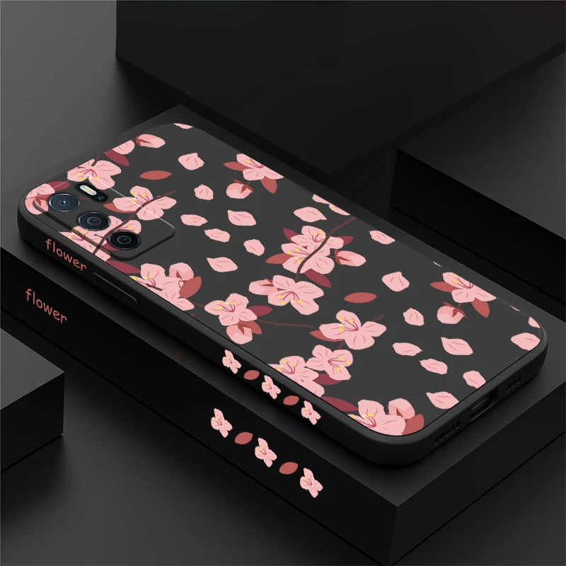 Moda flores caso de telefone para oppo a5 a78 a94 a76 a54s a53s a32 a38 a15 a16 a16k a17 a31 a33 à prova de choque macio tpu capa traseira