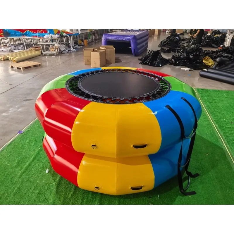 Color Inflatable Water Trampoline Outdoor PVC Jumping Platform Suitable for Children Water Park Games Swimming Pool