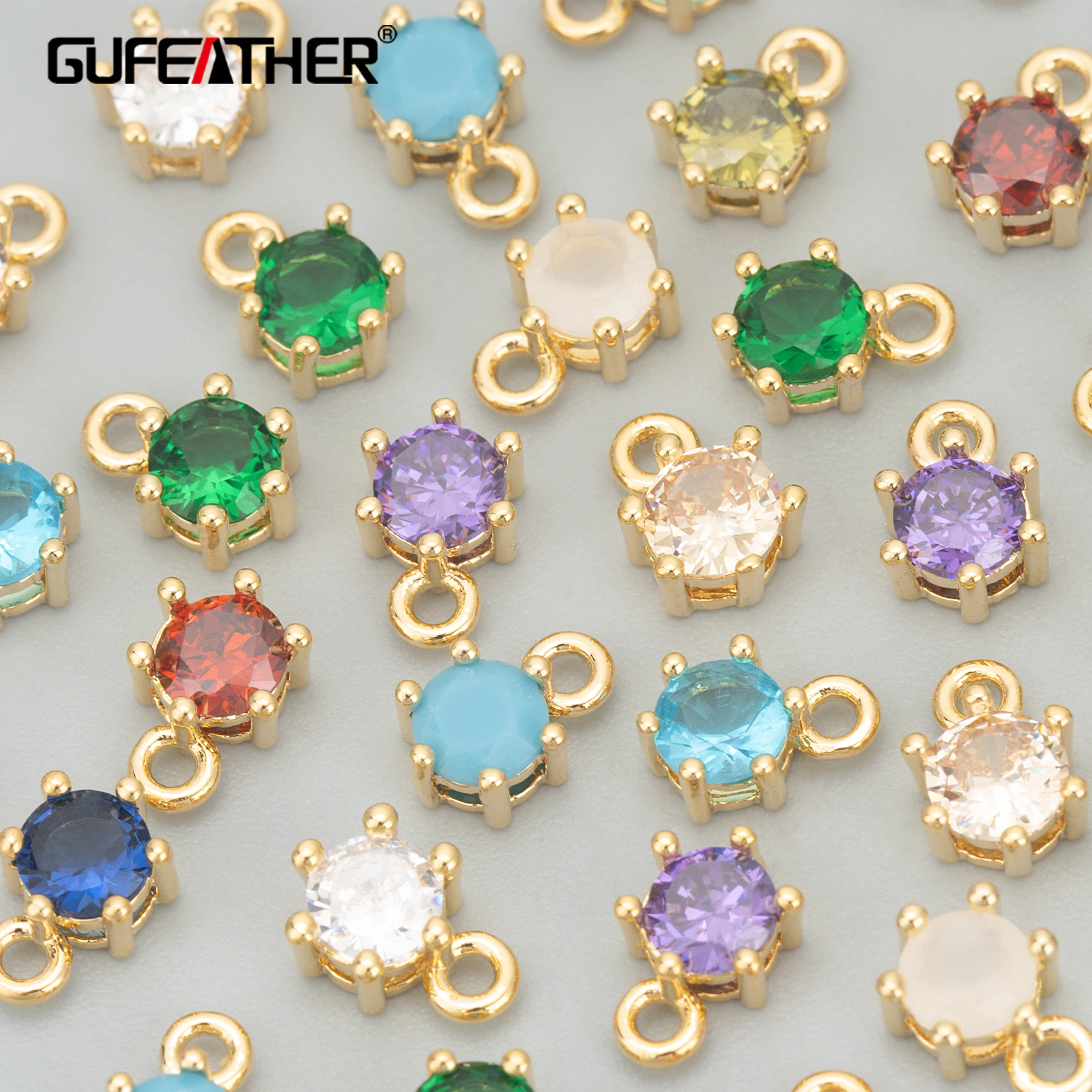 

GUFEATHER MC99,jewelry accessories,18k gold plated,nickel free,copper,zircons,jewelry making,charms,diy pendants,10pcs/lot