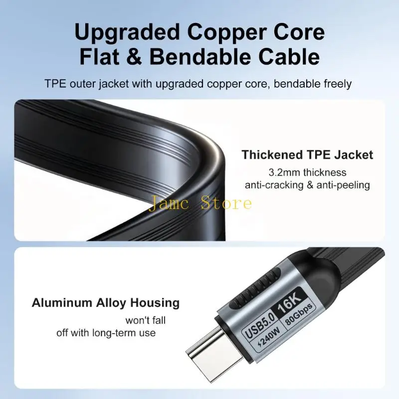 LX0B Fast 240W Type C To C Cable TPE Aluminum Cord For Notebook Tablet Smartphone Reliable
