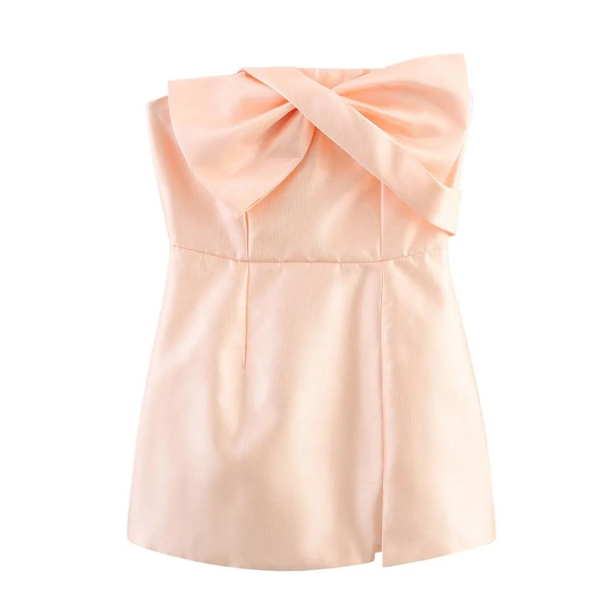 

Korejepo New Women Clothing European American Style Fashionable Bow Decoration Sexy Champagne Colored Strapless Dresses