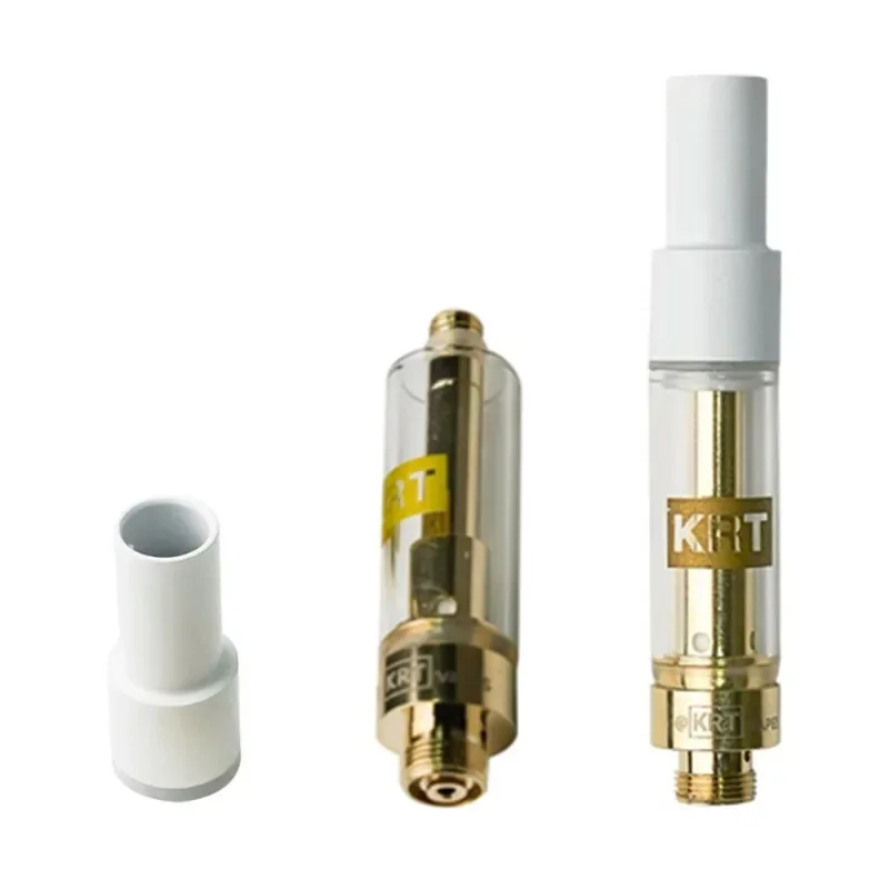 Imagem -05 - Krt Atomizadores Vape Cartuchos 1.0ml 0.8ml Bobina Cerâmica 510 Rosca Grosso Cartucho de Cera de Óleo para 510 Pré-aqueça Bateria 50 Pcs