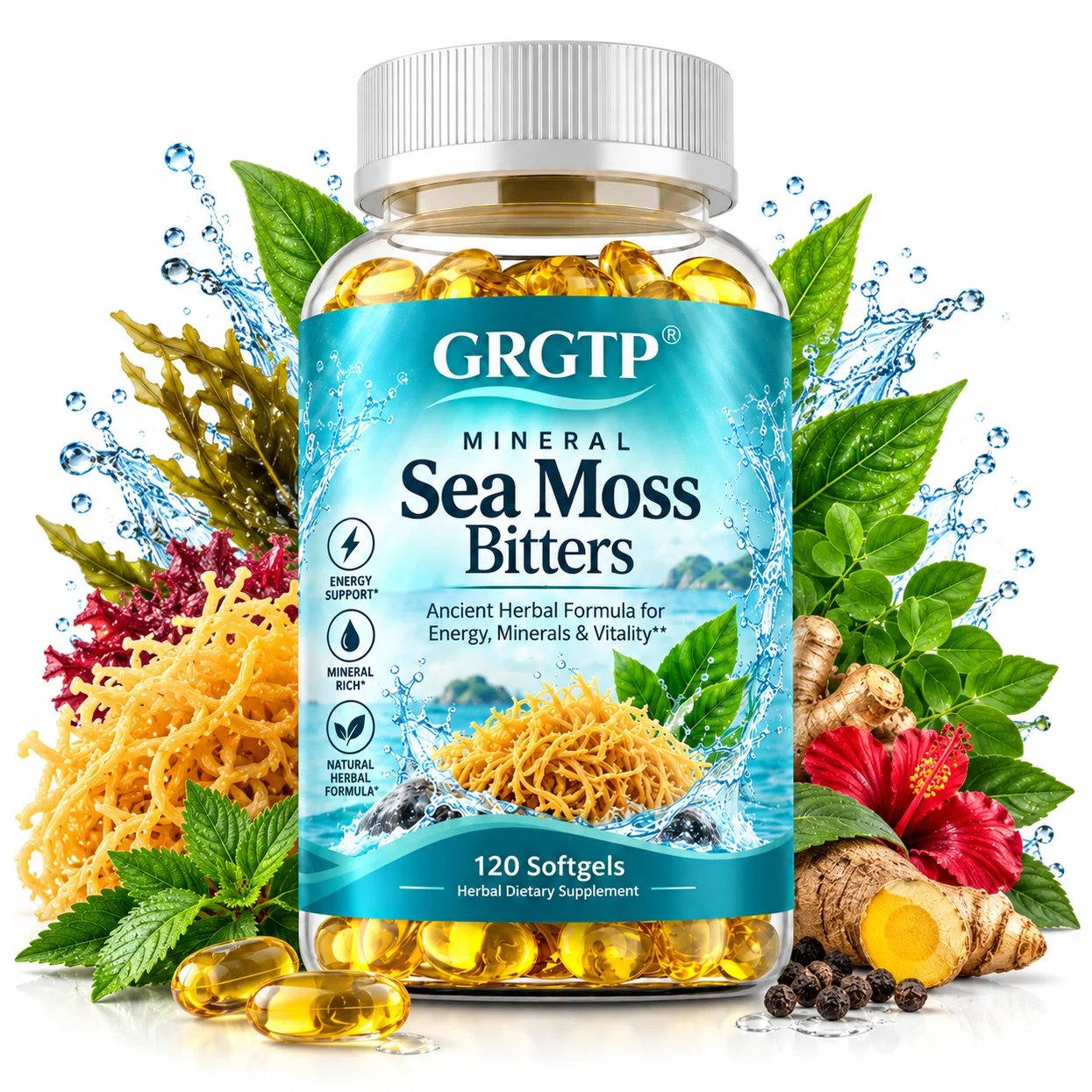 Sea Moss Softgels - Herbal Support for Everyday Vitality, Daily Wellness & Balanced Self-Care with Moringa and Nettle Leaf