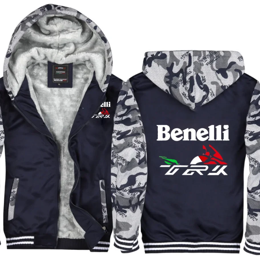 2023 NEW winter printed APRILIA car logo thickened casual coat men's zipper men's Plush coat