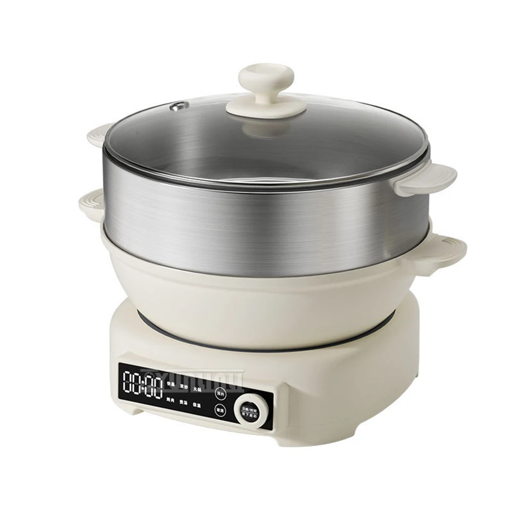 5L Kitchen Cooking Pot Electric Hot Pot With Steaming Stir Frying Boiling Function Multifunctional Steam Cooker