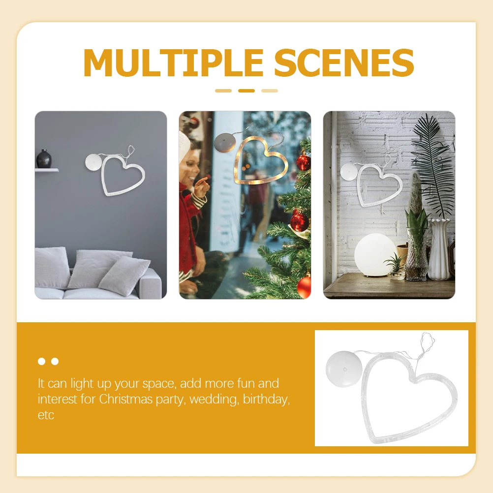 

6 Pcs Suction Lamp Christmas Decor Hanging Lights Decoration Window Decorations Copper Wire Room Soft