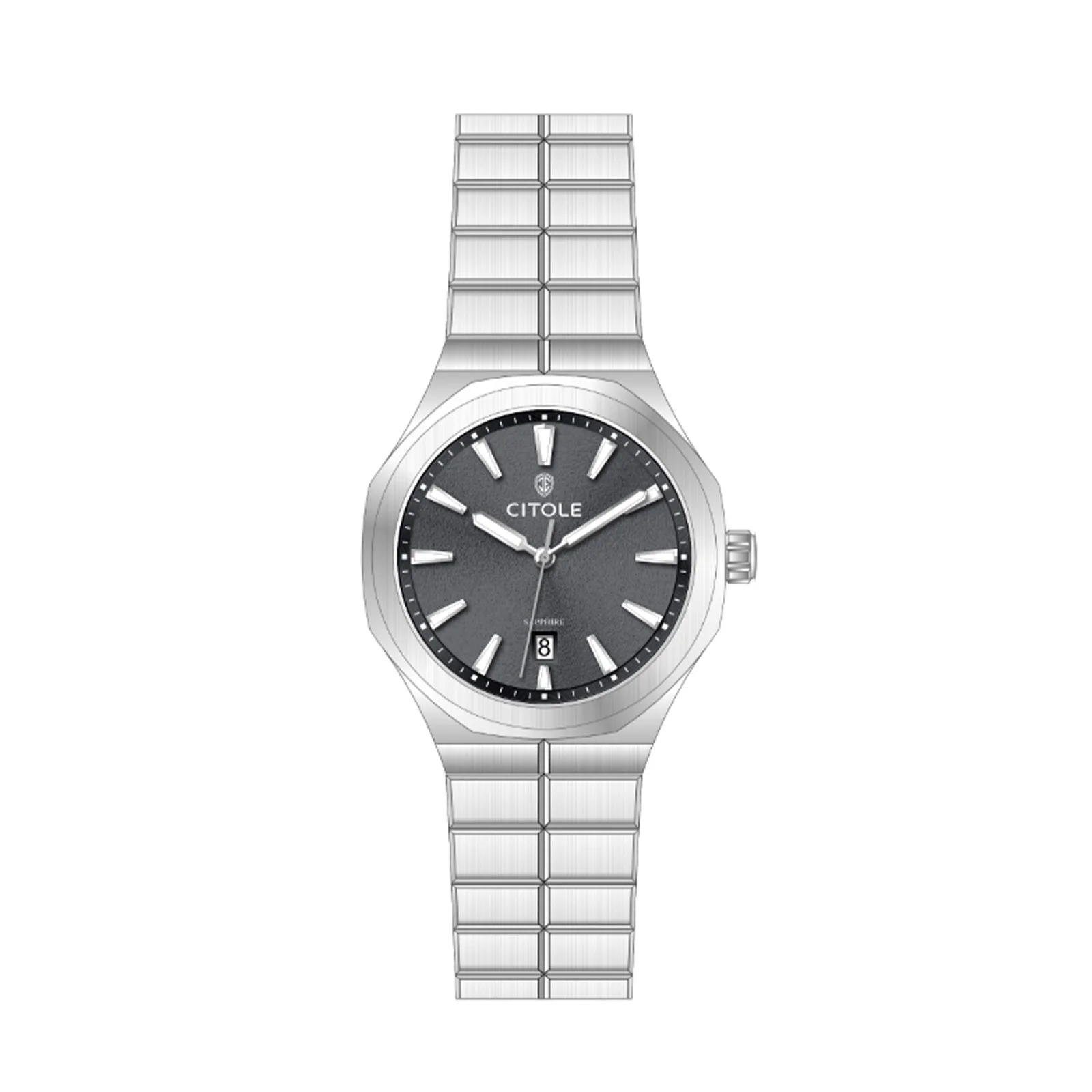 Screams Street Burgundy CITOLE WATCH CT7046G Sapphire Crystal Stainless Steel Miyota 2315 Hour, Minute, Second, Date 2027