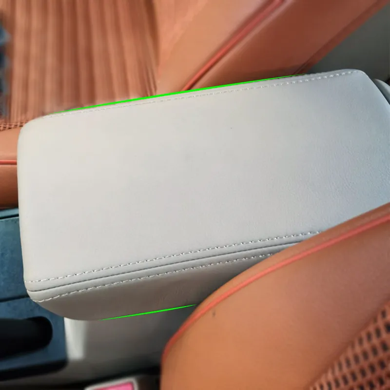 Soft Leather Armrest Cover For Honda Accord 7th Gen 2003 2004 2005 2006 2007 Car Center Control Armrest Box Cover Sticker Trim