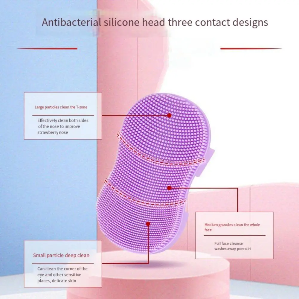 Escova de limpeza de silicone macio, amigável à pele, cuidados com a pele, escova de limpeza facial, remoção de pele morta, remoção de cravo, almofada de lavagem para meninas
