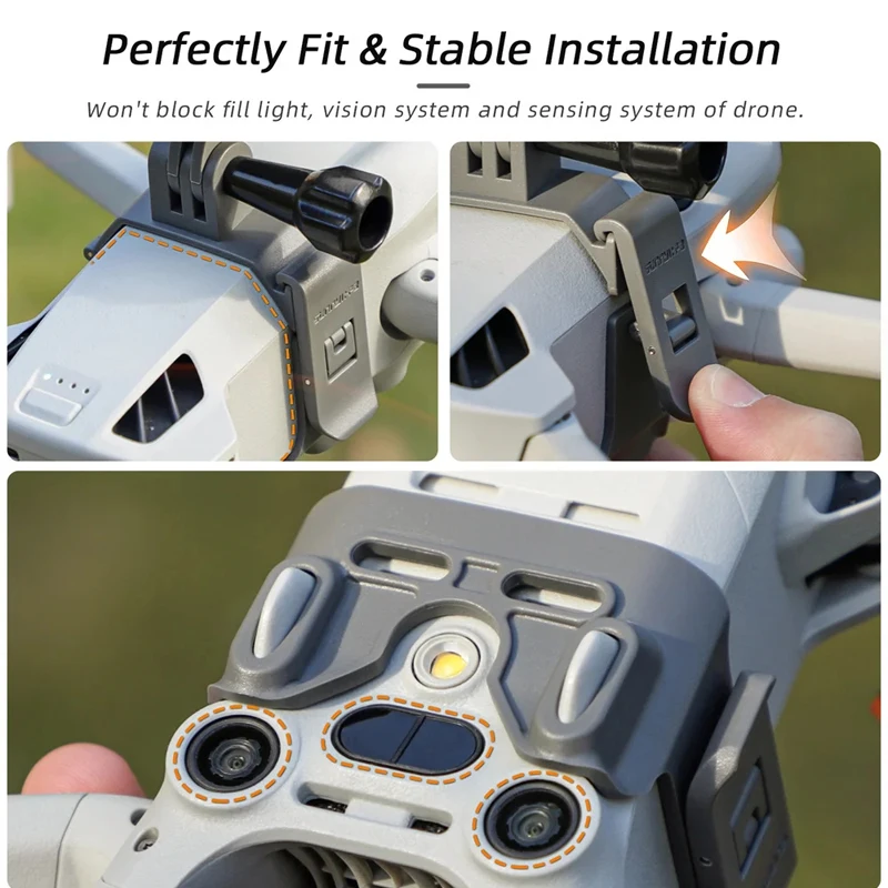 حامل كاميرا رياضي لـ Gopro /insta360 GO/ DJI Action / ملء الضوء العلوي يتصاعد محول ل DJI Mini 4 Pro ملحقات طائرة بدون طيار #5
