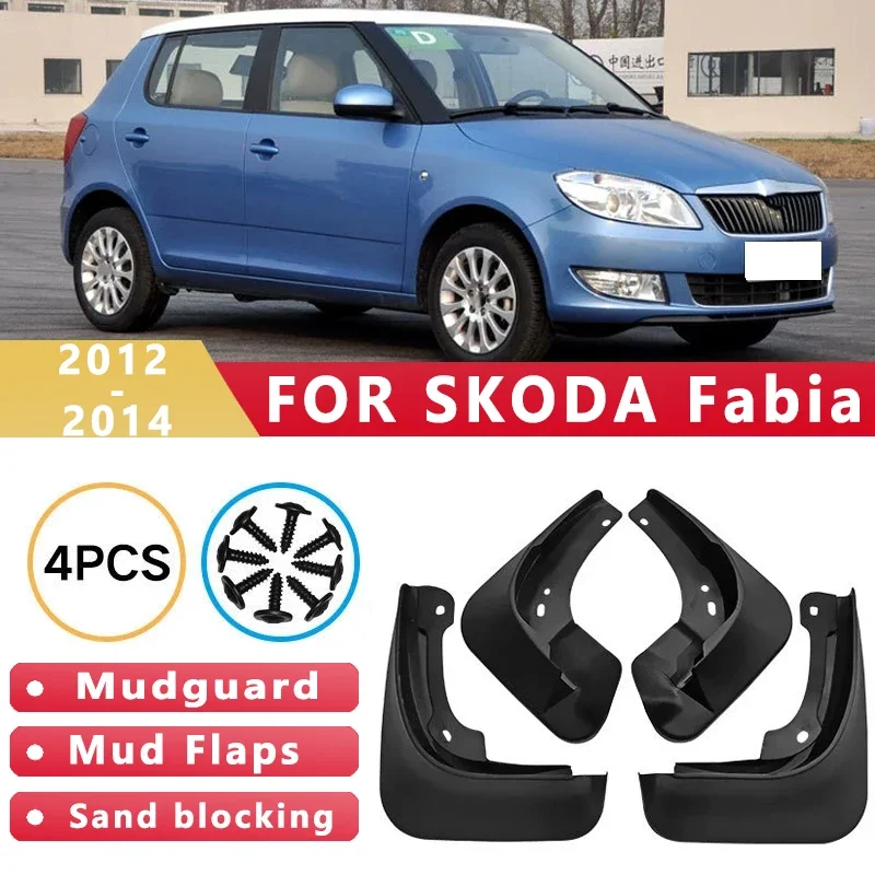 

Mud Flaps Fit for SKODA Fabia 2012-2014 2013 Mudguards Tire Fenders Splash Proof Accessories Wheel Guards 4ps