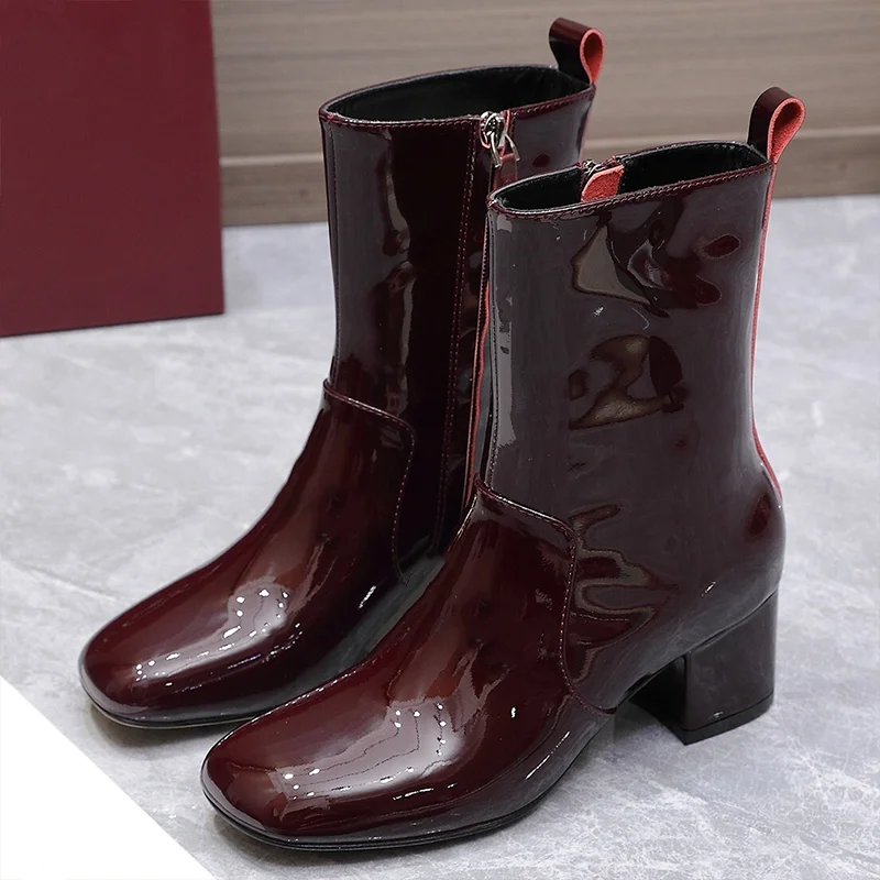 

High quality 2025 Hardware Buckle Women's Elastic Short Boots Leather Sole Luxury and Elegant 25110305