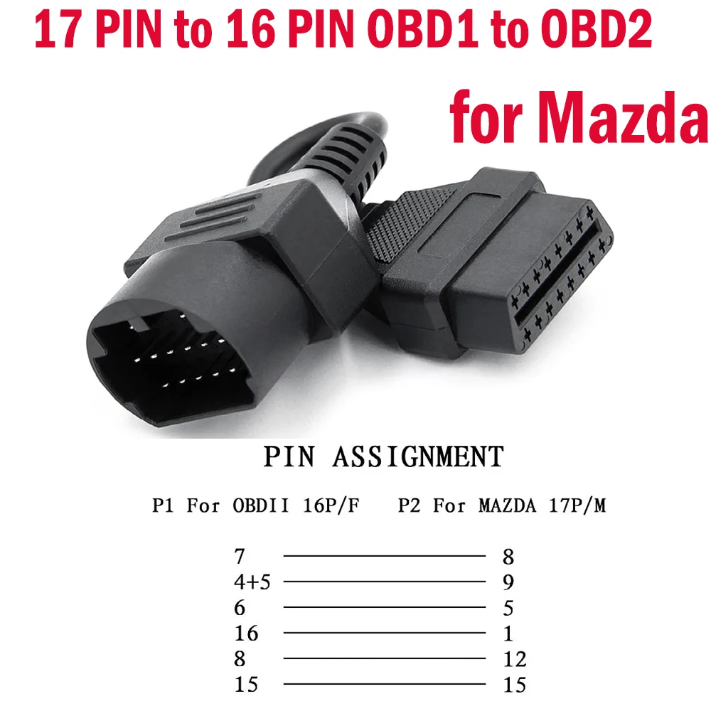 17 PIN To 16 PIN for Mazda OBD1 To OBD2 Connect Cable for Mazda OBDII Connect Cable for Mazda 17 PIN to 16 PIN Tools