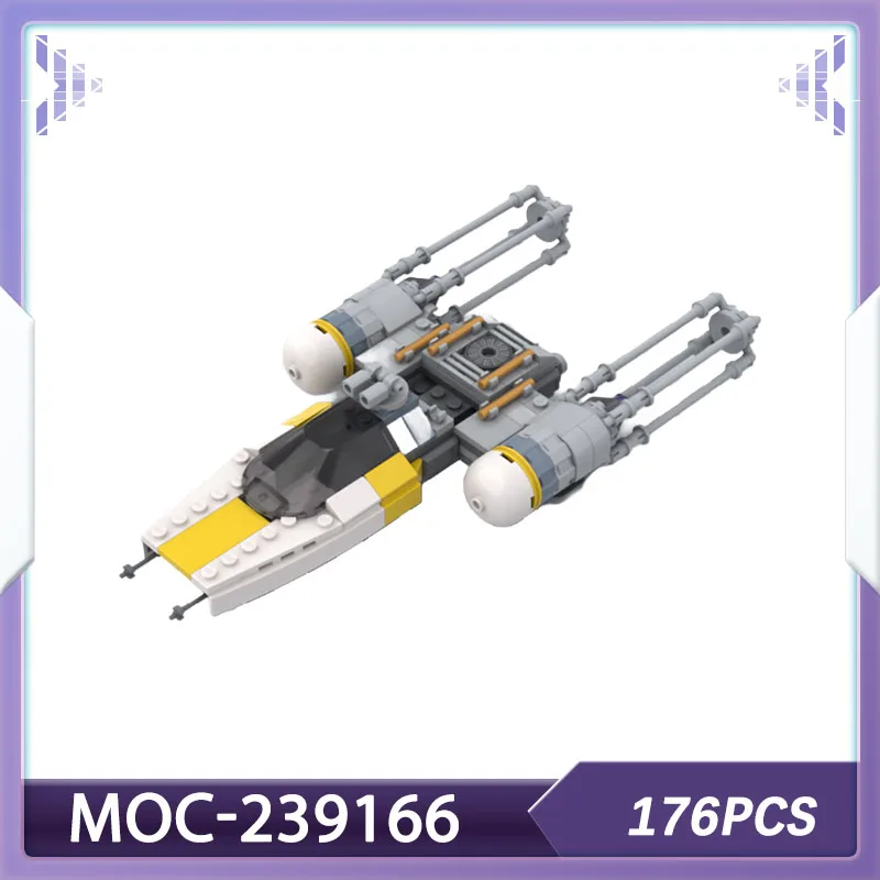 

Building blocks set Y-shaped Starfighter warship MOC-239166 space war adults bricks military war spaceship model Christma