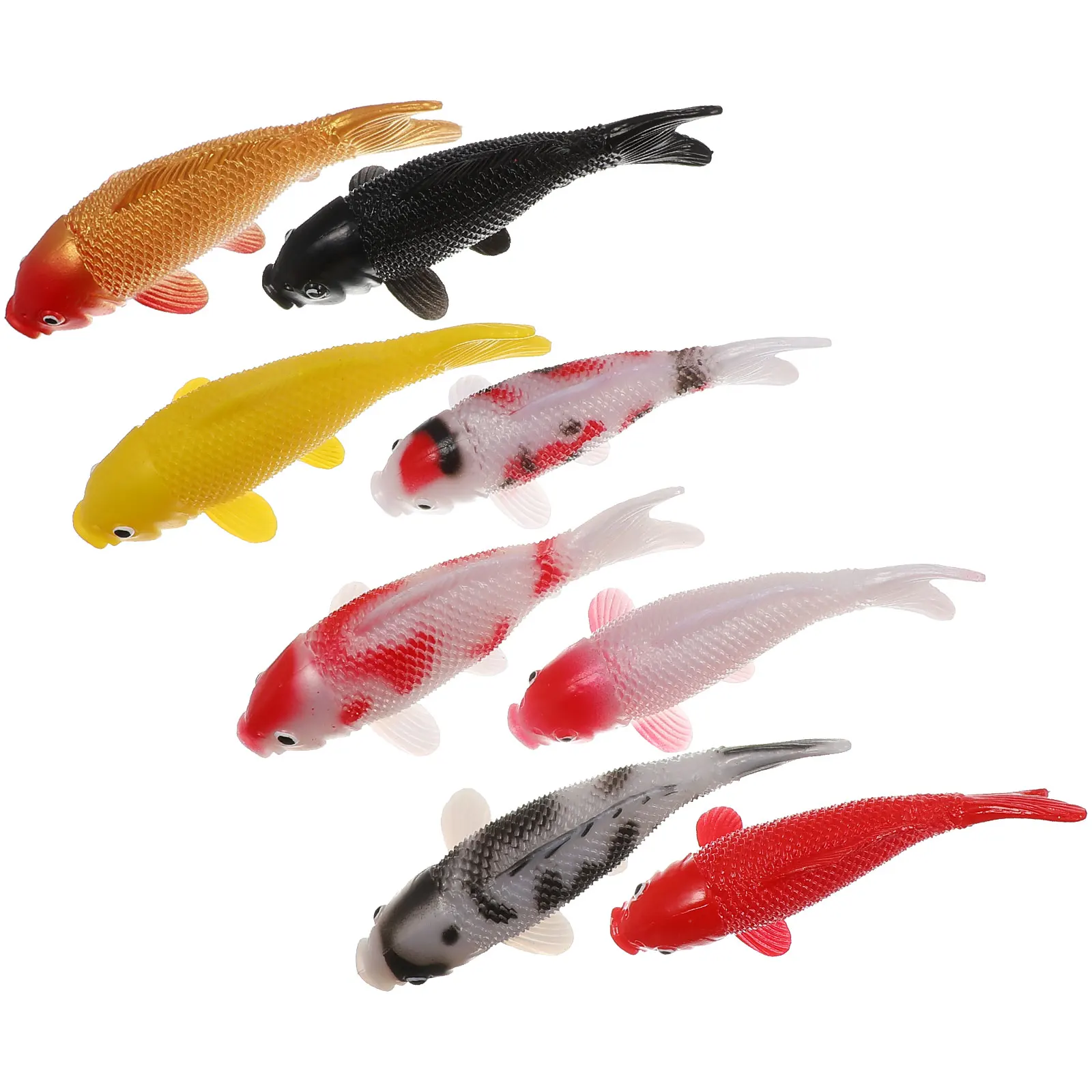 

8pcs Koi Goldfish Artificial Models Realistic PVC Aquarium Ornaments Fish Tank Accessories Floating Fish Decoration for Home