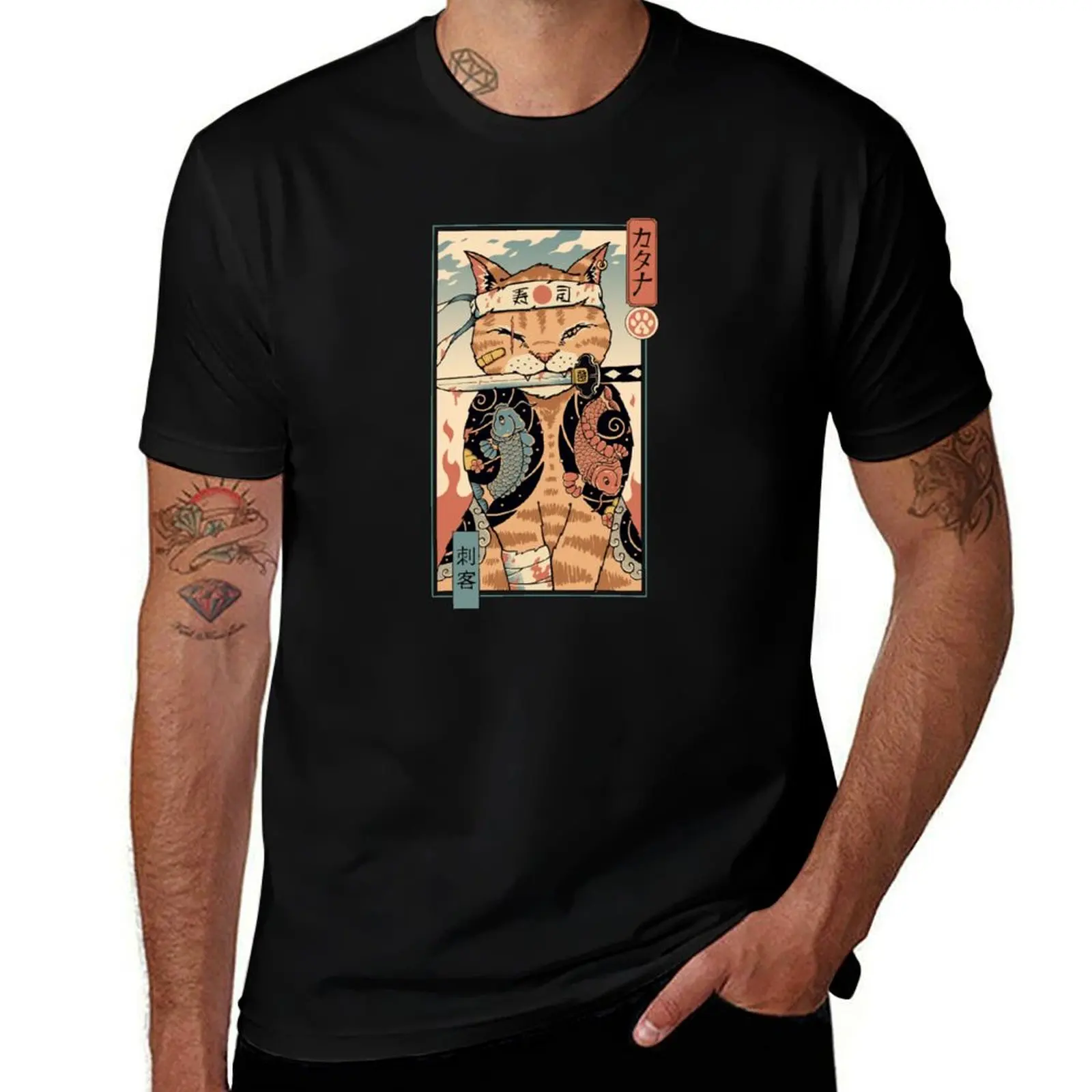 Футболка Catana Portrait с модным принтом и короткими рукавами