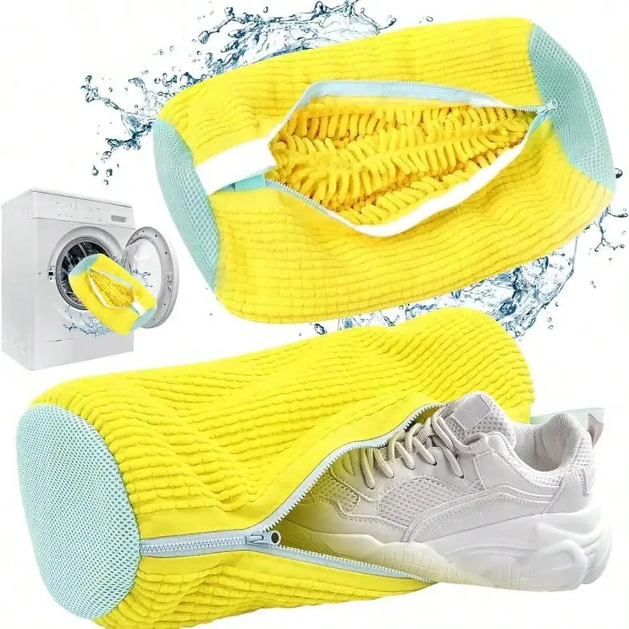 360° Shoe Washing Laundry Bag, Machine Washable & Hanging Dry Design, Reusable Shoe Wash Pouch for Men Women Sneakers, Bathroom Dorm Travel Essential