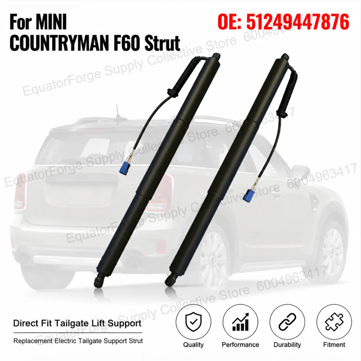 

Premium Lift Support For MINI COUNTRYMAN F60 2 PLUGS Electric Tailgate Strut 51249447876 Durable Direct Fit Easy Installation