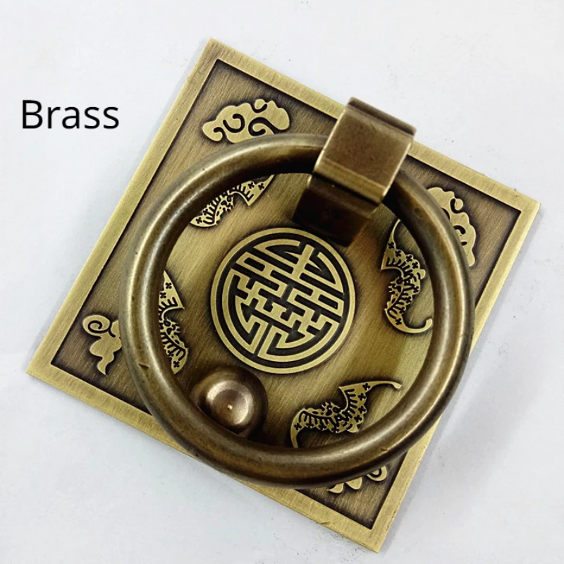 Chinese Style Vintage Brass Bat Door Handle Window Wood Door Retro Knocker Cabinet Door Drawer Copper Knob Home Decoraction