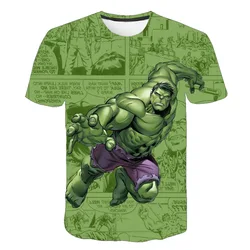 Classic Marvel Hero Hulk 3D Printed Kids T-shirt Top Daily Casual Boys and Girls Round Neck Short Sleeve