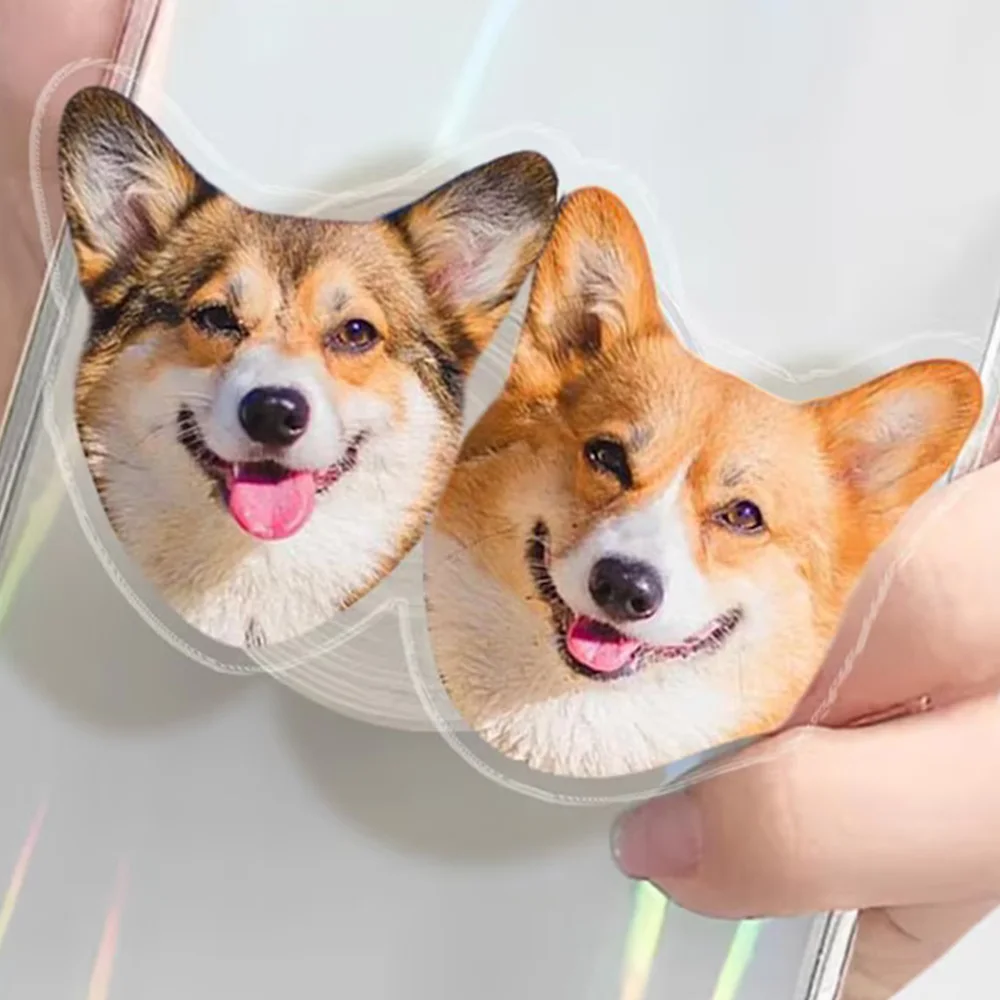 Personalized Custom Pet Photo Phone Grip Sublimation Dog Cat Portrait Custom Image Pop Socket Custom Pet Picture Phone Holder Gi
