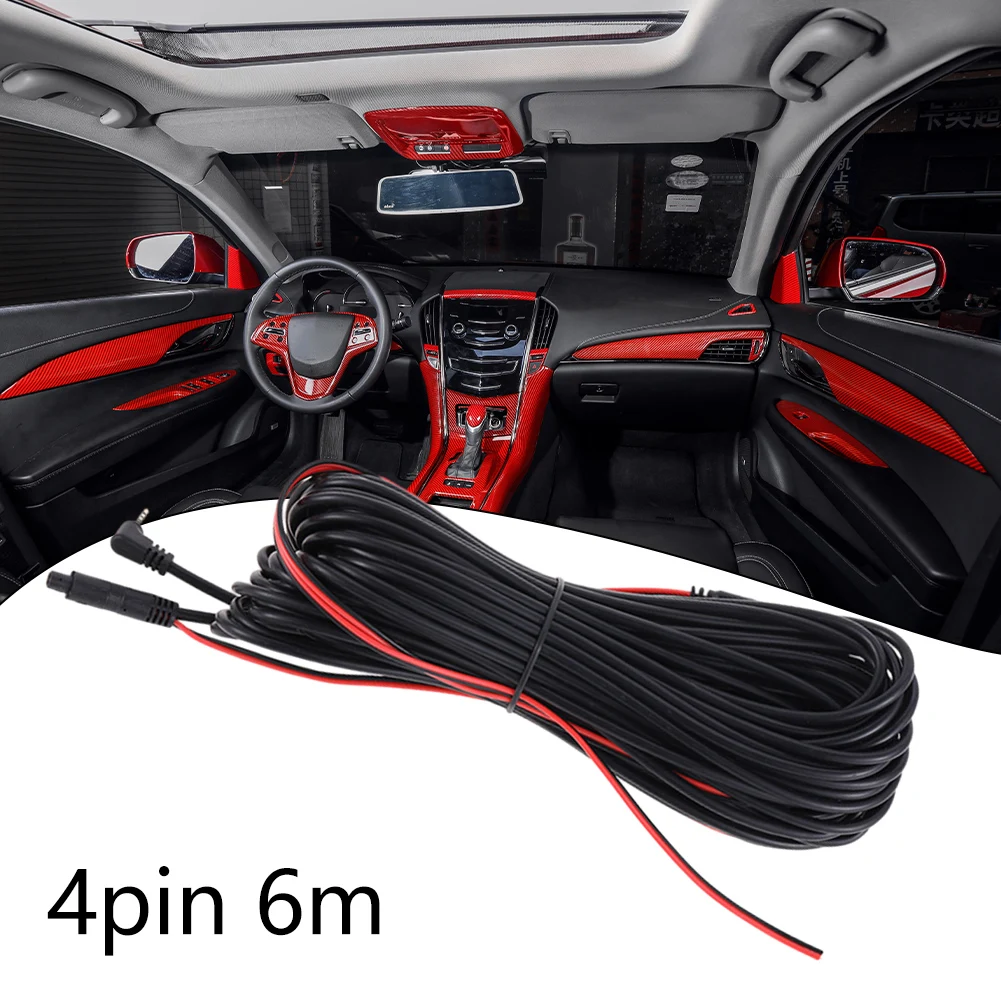 4Pin Extension Cable Car DVR Dash Camera Cable 12V Power Outlet Abrasion Resistance Inner Copper Wire Vehicle Power Outlet